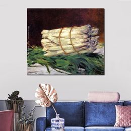 Female Canvas Art A Bunch of Asparagus Edouard Manet Paintings Handmade Romantic Modern Bedroom Decor