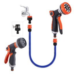 Watering Equipments Durable Adjustable 8-Function Water Gun Lawn Watering Car Washing Spray Gun Multifunction Garden Greening Irrigation Water Gun 230710