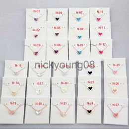 Pendant Necklaces Pendant Necklaces Necklace Heart Stone Real 18K Gold Plated Dangles Glitter Jewelries Letter Gift With free dust bag x0711 x0711