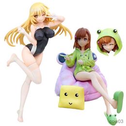 Action Toy Figures 24cm Shokuhou Anime Figure Mikoto Misaka Action Figure School Swimsuit Figurine Model Doll Toys R230711