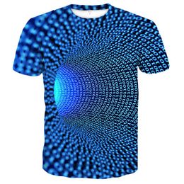 Trench Psychedelic Tshirt for Men 3d Print Blue Exaggerated Space T Shirt Pattern Top Graphic Women/men Wormhole Boys Tees