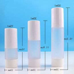 100pcs/lot 15ml 30ml 50ml Empty Plastic Cosmetic Bottle Travel Liquid Bottles White Airless Pump Vacuum Toiletries Container Ckqxc