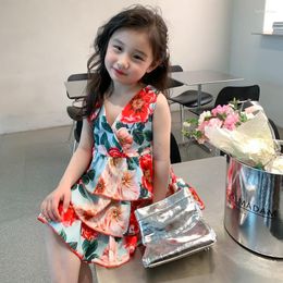 Girl Dresses Summer Dress Floral Pattern Party Cake Casual Style Kids Toddler Girls Clothes