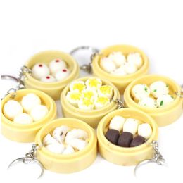 Mini Simulation Characteristic Food Dumplings Key Chain Cute Charm Bag Keychain Color Random2747