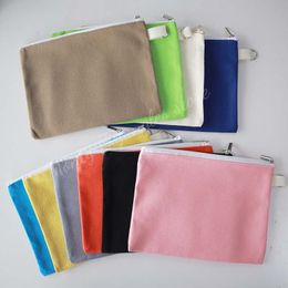 Toiletry Kits 10PCS Canvas Cosmetic Bag With Zipper Multicolor Student Pencil Blank DIY Craft Pouches Custom Drop 230711