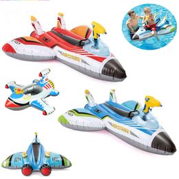 Sand Play Water Fun Baby Summer Swimming Rings Inflatable Aeroplane Fighter Gun Yacht Toddler Float Car Seat Boat Kids RideOn Toy Gift 230711