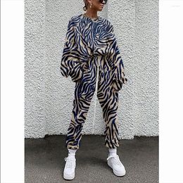 Women's Hoodies Winter Fall Tracksuits Women Two Piece Set Print Graffiti Sport Lady Outfits Casual Zip Sweatshirt Pants Sweat Suit Girls