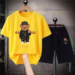 Mens Tracksuits Fashion Sets Luxury Oversized Summer Two Piece Suits Quality Anime Bear Design TShirts Shorts Outfits Clothing 230710