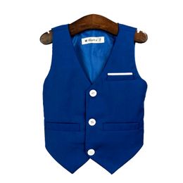 Waistcoat Children s Vest Spring Autumn Boy Dress Wasitcoat Kids Catwalk Host Performance Fashion Flower Boys Party Wedding Costume 230711