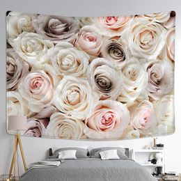 Tapestries Flowers Floral Tapestry Wall Hanging Style Natural Plant Art Home Decor