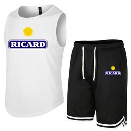 Mens Tracksuits Summer Tank Top Shorts Quick Dry Male Fitness Running Vest Breathable Tracksuit 2pcs Outfits Sleeveless TShirt Set Ricard 230710