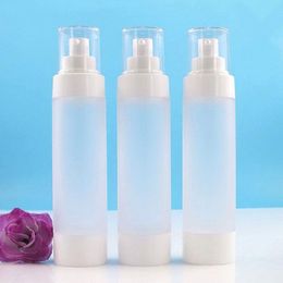 100pcs 100ml Cosmetic Empty Plastic Bottle Frosted Travel Liquid Bottles Airless Pump Vacuum Toiletries Container Qmqxj