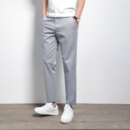 Men's Pants Cotton Spring And Summer Thin Section Comfortable Pencil Casual Pocket Soft Designer Cool Cropped Trousers