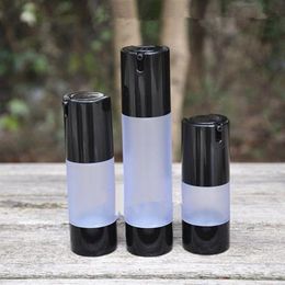 15ml 30ml black frosted Bottle airless vacuum pump lotion bottle with pump frost 50ml plastic Refillable Bottles Dqbef