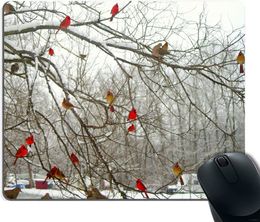 Mouse Pad Custom,Winter Birch Trees and Cardinals Gaming Non-Slip Rubber Large Mouse pad Mat