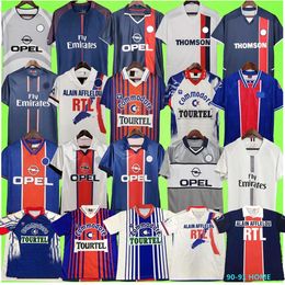 90 91 Retro Maillots de football paris soccer Jerseys Sweatshirt 2001 02 03 PSGS retro jerseys home away 92 93 94 95 96 98 99 12 13 14 Vintage shirt chandal futbol top