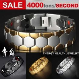 Men Bracelet 3 IN 1 Health Energy Bangle Arthritis Twisted Bracelet Male Gift Power Therapy Magnets Dropshipping L230704