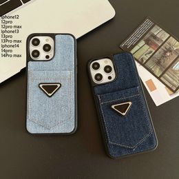 Luxury designer phone cases for iphone 14 pro max case 14 plus 13 12 mini 11 XR XS XSMax Classic Letter Fashion Brand Vintage Denim Phones Cases