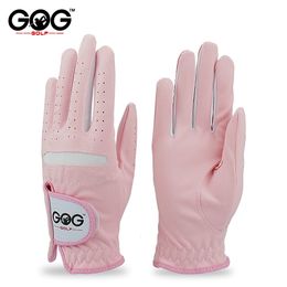 Pacote de luvas esportivas 1 par feminino golfe rosa micro fibra macia respirável antiderrapante mão esquerda e direita feminina 230712