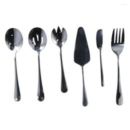 Dinnerware Sets 6 Pcs Stainless Steel Tableware Utensils Set Mirror Polished Serving Flatware Cutlery