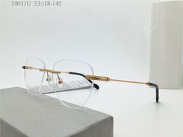 Selling vintage optical glasses rimless lens pilot frame glasses business fashion avant-garde decorative eyewear 50011U