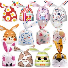 Gift Wrap 10/20pcs Carton Candy Bags Plastic Animal For Kids Birthday Biscuits Baking Packaging Supply DIY Gifts Decoration
