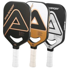 Squash Racquets AMASPORT USAPA Approved Pickleball Paddle Elongated Paddle 3K Friction Carbon Fibre Texture Surface Edgeless PP001 PP002 230811