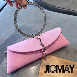 Evening Bags JIOMAY Clutch Bag Luxury Designer Handbag for Women 2023 with Chain Metal Ring Handle PU Leather s Purses Shoulder 230711