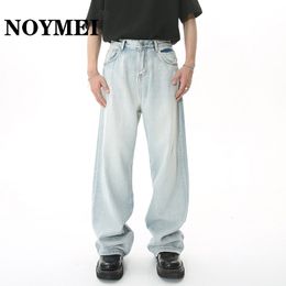 Men s Jeans NOYMEI Casual Denim Pant Washed Straight Summer Stylish Fashion Loose Mid High Waist Trendy Male Trousers WA1341 230711