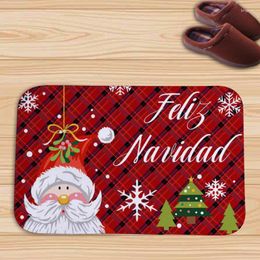 Carpets Christmas Red Carpet Snowman Santa Claus Bedroom Doormat Non-Slip Living Room Floor Rug Xmas Gift Year 2023 Home Decoration