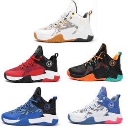 Kid Basketball Shoes Boy Girl Breathable White Blue Black Orange Red Gold Mens Trainers Outdoor Sports Premium Shoes