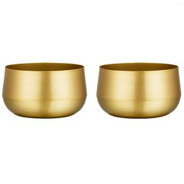 Party Decoration 2 Pcs Flower Vases For Table Gold Wedding Tabletop Planter Pot With Drainage Hole Home Decor Garden M