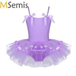 Stage Wear MSemis Ballet Leotards Tutu Skirt Ballerina Dancewear Sleeveless Bowknot Toddler Girls Child Kid Clothes Gymnastics Dre207p