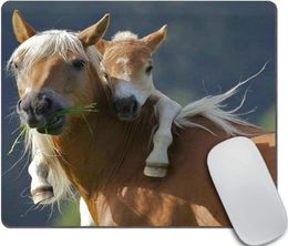 Personalised Horse with Foal Mouse Pad Custom Mouse Pad Customised Rectangle Non-Slip Rubber Mousepad 9.5x7.9 Inch