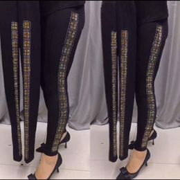 Women's Leggings Summer Spring Sequin Gold Black For Women Pants High Waist Skinny Trousers