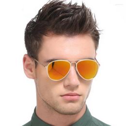 Sunglasses AOUBOU Polarised Men Classic Stainless Steel Super Elastic Round Colourful Pilot Sun Glasses Gafas De Sol Hombre 6215