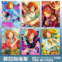 6pcs/set 21*29cm Ensemble Stars Aoi Hinata Aoi Yuta POSTER Home Bar Cafe Art Wall Wallpaper L230704