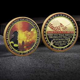 Arts and Crafts Collect Fire Fighting Gold and Silver Coin Commemorative Medal