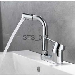 Kitchen Faucets New Bathroom Faucet Washbasin Faucet Double Hole Three Holes 360 Rotating Cold and Hot Water Bathroom Sink Faucet x0712