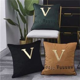 Designer Home Textile Cushion Soft Headrest Comfortable Bedside Pillow Multiple Colours Sofa Pillow With Embroidery Letter Back Cushion