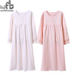 Pajamas Retail 3 14 years long sleeves cotton children's home wear nightdress girl baby pajamas autumn fall Spring Print 230711