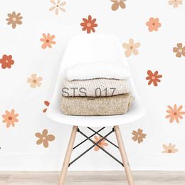 Other Decorative Stickers Boho Daisy Floral Wall Stickers Children Nursery Vinyl Wall Art Decal Kids Baby Peel and Stick Girls Room Interior Home Decor x0712