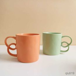 Mugs Ceramic Coffee Mug Tumbler Tea Milk Water Cup Home Office Drinkware Cute Cup Creative Handle Mugs Gift Coffee Cups 400ml R230712