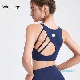 Yoga Outfits al logo High intensity sports underwear female summer yoga shockproof running top to wear a beautiful back bra