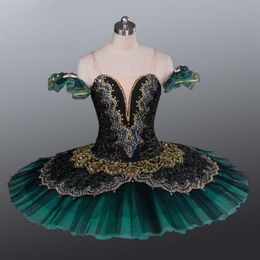 AP043 Adult Black Golden La Esmeralda Tutus performance professional classical ballet tutu girls pancake nutcracker dance costumes290r