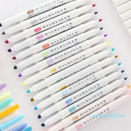 Markers 3pcs or 5pcsset Japanese stationery zebra Mild liner double headed fluorescent pen hook pen Colour Mark pen cute