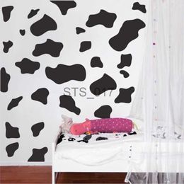 Other Decorative Stickers 50Pcs Cartoon Cow Spot Wall Sticker Nursery Kids Room Animal Milk Cow Skin Dot Wall Decal Bedroom Play Room Vinyl Decor x0712