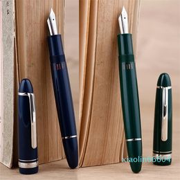 Fountain Pens Majohn P136 Metal Copper Piston Resin Pen 20 Ink Windows EFFMFlat Nib Office School Supplies Writing