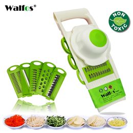 Fruit Vegetable Tools WALFOS Mandoline Peeler Grater Vegetables Cutter with 5 Blade Carrot Onion Slicer Kitchen Accessories 230712