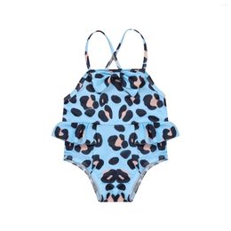 Clothing Sets Baby Girls One Piece Bikini Leopard Print Bowknot Sleeveless Jumpsuits 3 Colors Outfits